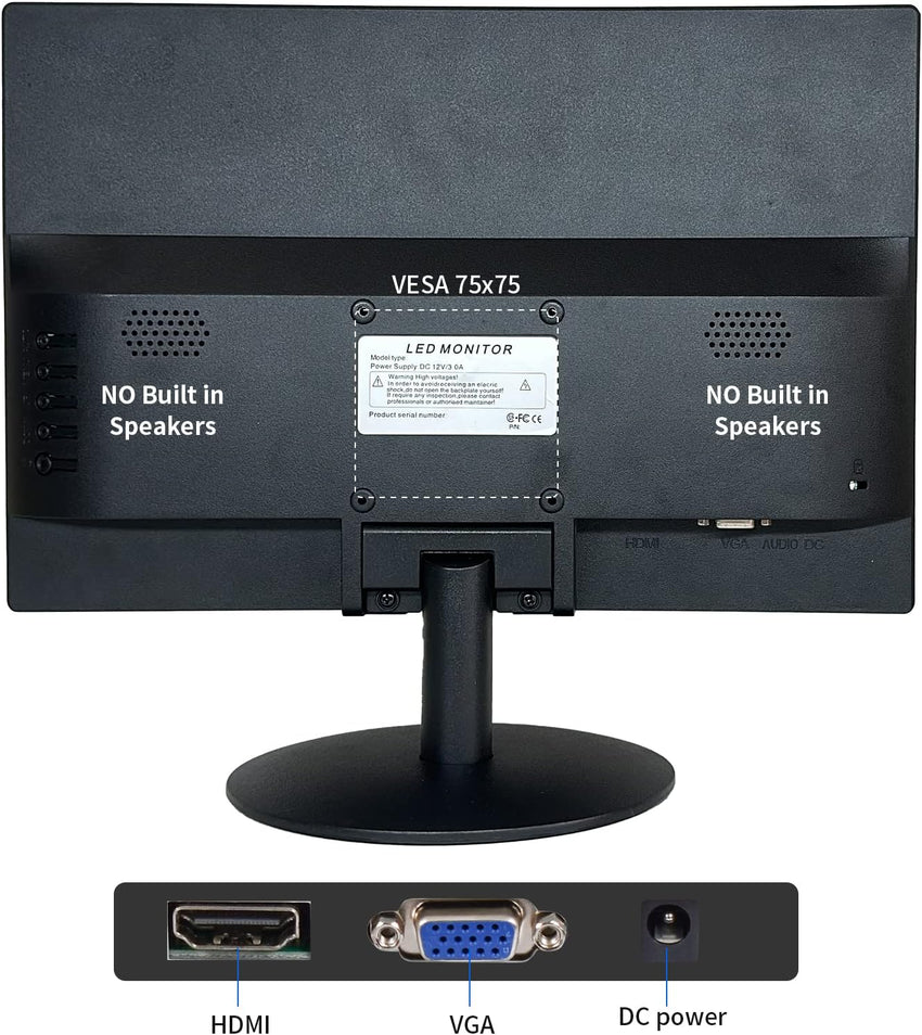 SKitphrati 20 Inch PC Monitor 1600x900 75Hz 5MS HDMI Monitor LED Monitor with HDMI VGA, Viewing Angle 95Â° (Horizontal), 76% sRGB, VESA, TN Panel, Black