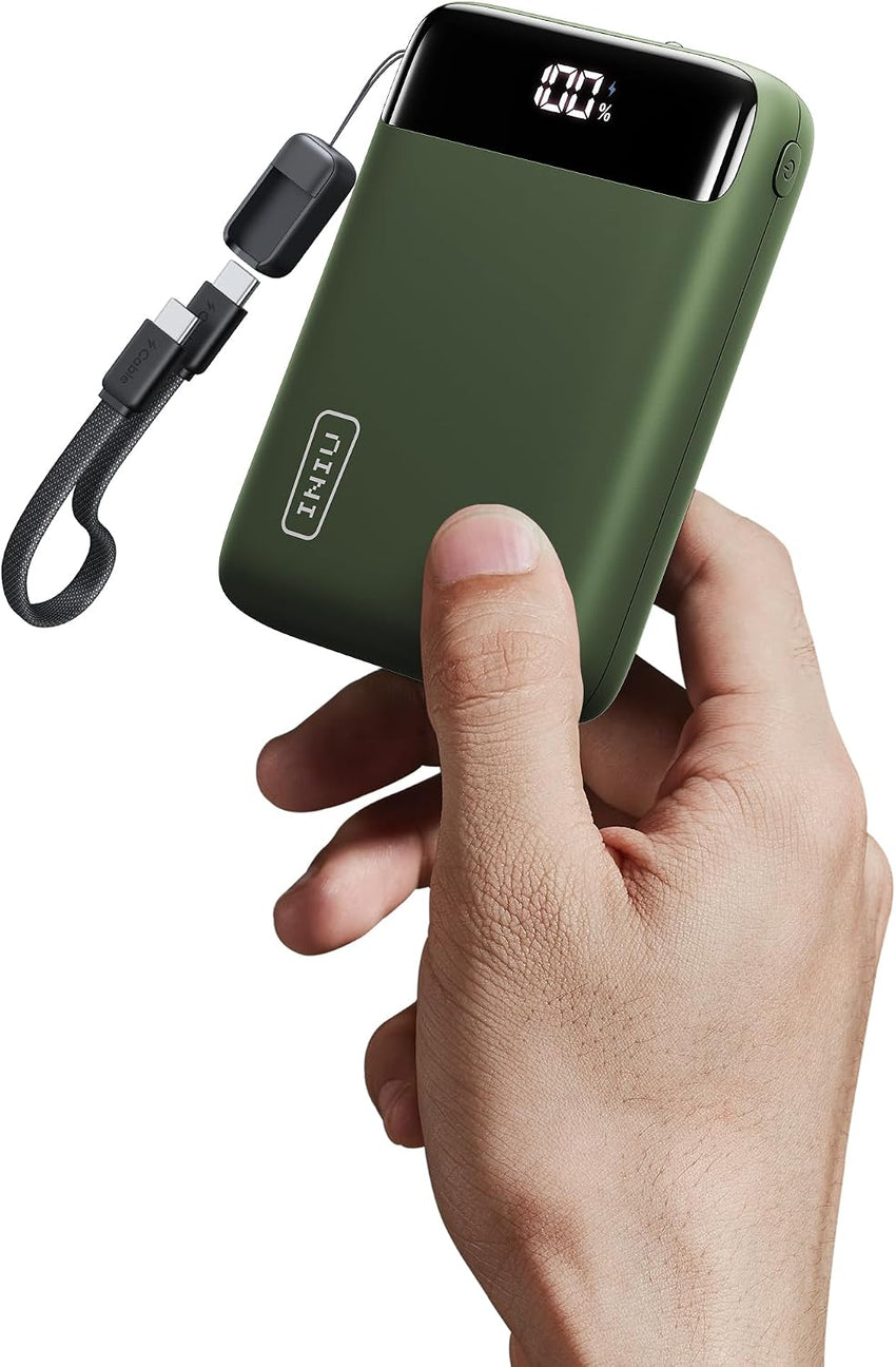 INIU 20000mAh Power Bank 22.5W PD3.0 QC4.0 USB-C Fast Charge Portable Battery Green