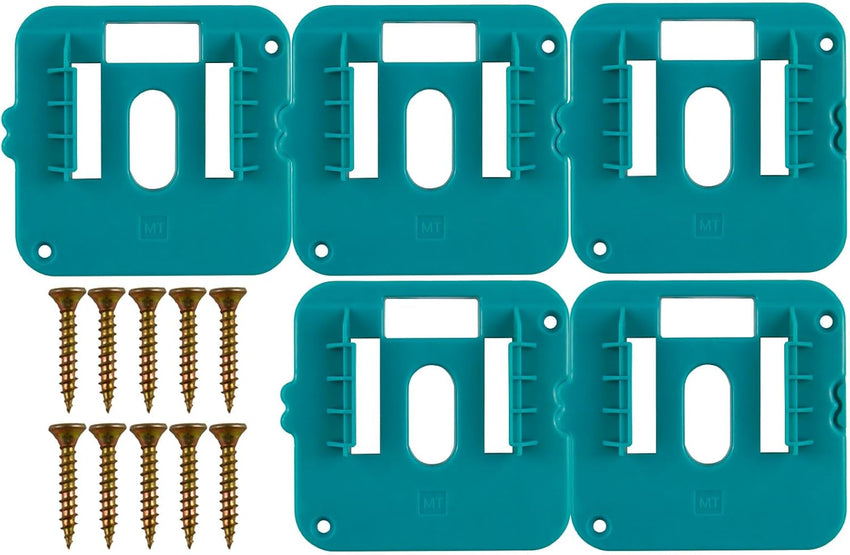 5 Pack Battery Holder for Makita 18V Batteries Wall Mount Dock Organizer for BL1860 BL1850 BL1840 BL1830 (Includes 10 Screws No Battery)