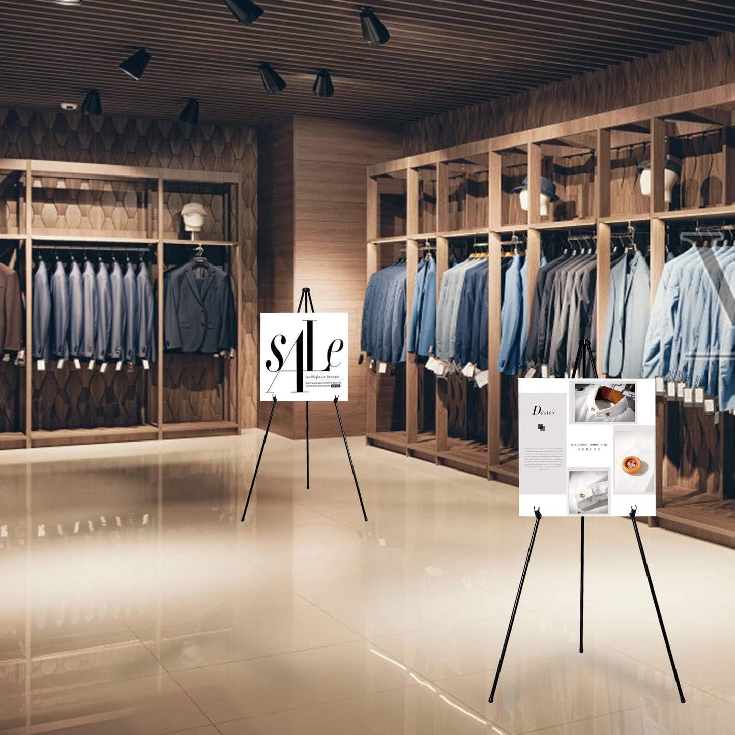 3-Pack Black Easel Stand Adjustable Collapsible Floor Easel â Lightweight Metal