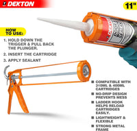 Caulking Gun Metal Frame Hex Rod Plunger Handle with Release Lever â for Sealants