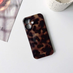 NITITOP Compatible with iPhone 17 Case Cute Stylish Leopard Print Brown Amber Aesthetic Design for Women Girls Men Soft TPU Shockproof Protective Cover - Brown
