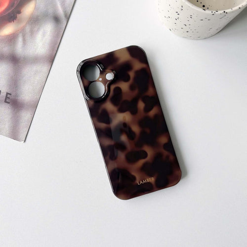 NITITOP Compatible with iPhone 17 Case Cute Stylish Leopard Print Brown Amber Aesthetic Design for Women Girls Men Soft TPU Shockproof Protective Cover - Brown