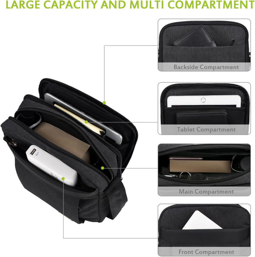 UBAYEE Men's Shoulder Bag Multiple Compartments for iPad Ã¢ÂÂ Fits 10.5 inch