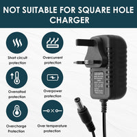 12V 1A Power Supply Adapter UK Plug, AC 100-240V to DC 12V Charger with 5.5x2.1mm Jack, Compatible with Ride On Car LED Strip CCTV Camera Monitor Router, Smart Protection Power Adapter for Home Use