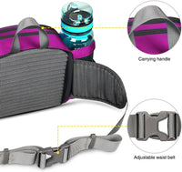 WATERFLY Hiking Waist Pack Bum Bag Waist Bag with Bottle Holder Running Bag for Camping Climbing Travel Cycling and Dog Walking (Rose)