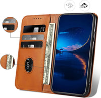 DENDICO Case for Nokia G60 5G, Classic PU Leather Magnetic Wallet Case, Flip Folio Protective Phone Cover Compatible with Nokia G60 5G, Light Brown