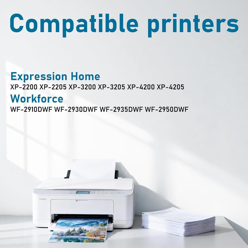 Tinnee Compatible for Epson XP2200 Ink Cartridges Epson XP 3205 Ink Cartridges for Expression Home XP-2200 XP-2205 XP-3200 XP-3205 XP-4200 XP-4205 Workforce WF-2910 WF-2930 WF-2935 WF-2950