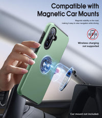 AOUIA for Samsung Galaxy A56 5G Case with 2 Pack Screen Protector, Military Protection Shockproof Samsung A56 5G Phone Case with 360^0 Rotating Ring Kickstand for Samsung A56, Alpine Green