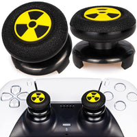 FPS Thumbstick Extender & 3D Texture Rubber Silicone Grip Cover 2 Sets for PS5 Dualsenese & PS4 Controller (Radiation Black)