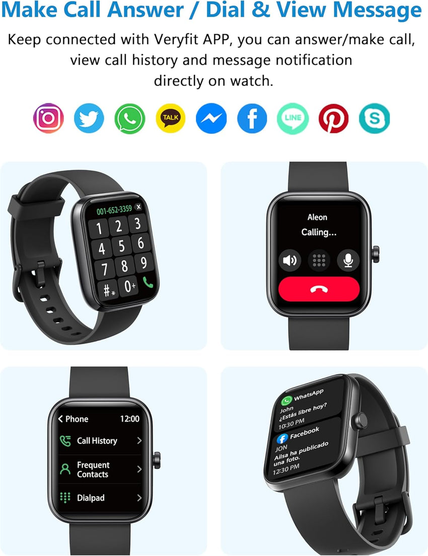Smart Watch, 44mm Smartwatch Answer Make Calls, Alexa 1.83" Fitness Watch, IP68 Waterproof Fitness Tracker Women Men, Heart Rate/Sleep Monitor, 100+ Sports Pedometer Watch for Android & iOS Phone