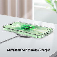 AROYI 3 in 1 Clear Glitter Case Compatible with iPhone 17 Case with 2 Tempered Glass Screen Protector, Soft Bumper Anti-Scratch Sparkle Bling Women Girls Phone Case for iPhone 17 6.3"