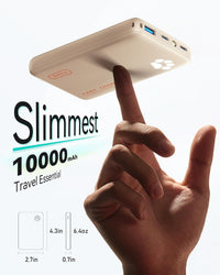Portable Power Bank 10000mAh 45W PD Fast Charge Ultra Slim â Beige