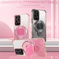 YUEQIAN Bling Case for Honor 200 Lite 5G, Shiny Sequins Makeup Mirror/Stand Women Girls Case, Ultra Thin Transparent TPU Electroplated Sparkle Shockproof Cover. Purple
