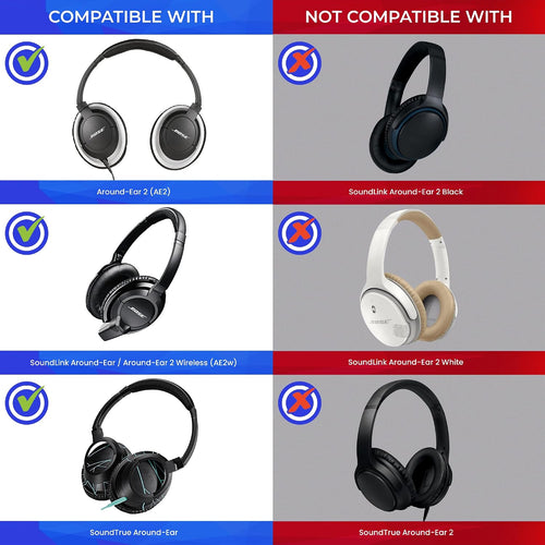 AHG Accessory House Global Replacement AE2 / Soundtrue ear pads and Headband pad cushion kit. Compatible with Bose SoundLink AE/SoundTrue AE/Around-Ear 2 and Around-Ear 2 Wireless Headphones