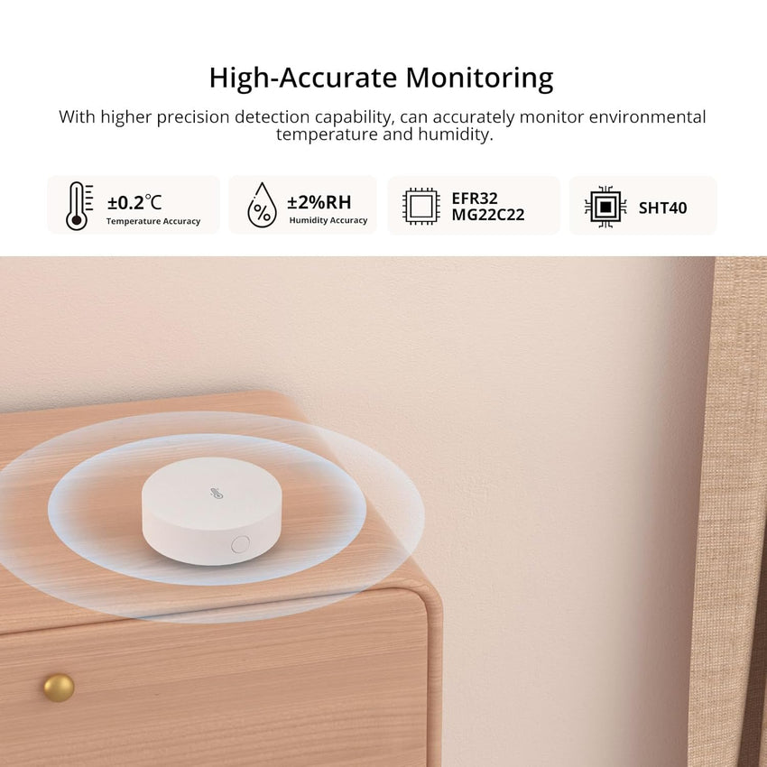 SONOFF Zigbee Temperature & Humidity Sensor SNZB-02P Comfort Alarm Compatible with Alexa/Google Home/HA/IFTTT White SNZB-02P