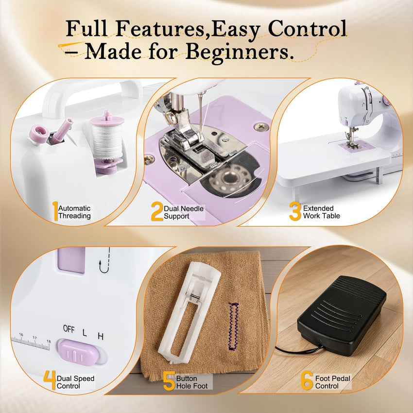 Sewing Machine with Extension Table & Basic Kit