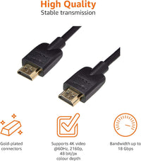 Amazon Basics Flexible HDMI to HDMI Cable, 0.3 m, Black