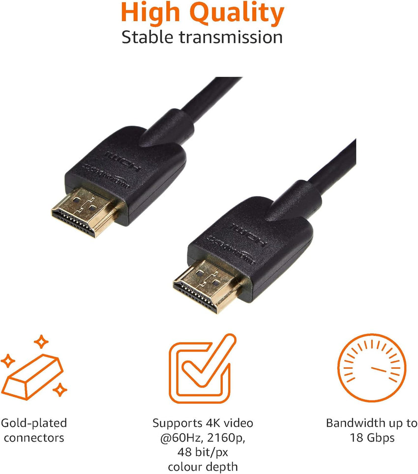 Amazon Basics Flexible HDMI to HDMI Cable, 0.3 m, Black