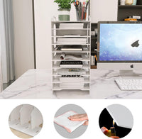 PUNCIA 10-Tier Office Paper Organizer for Desk Desktop File Holder Desk Letter Tray A4 Paper Holder Document Storage Rack for Home Office School
