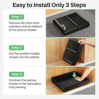 Pull-Out Cabinet Organiser 2-Pack Extendable Slide-Out Drawers Nano Tape or Screws â 43D x 30-50W x 5.8H cm