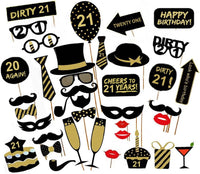 21st Birthday Photo Booth Props Funny DIY Kit â Unisex