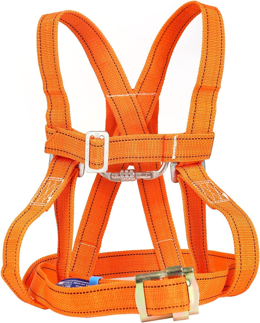 Btstil Safety Harness Kits, Safety Fall Arrest Harness Full Body Height Fall Protection Safety Harness Aerial Work Fall Protection Rescue Harness Adjustable Belt with Hook (Big Buckle 5 m)
