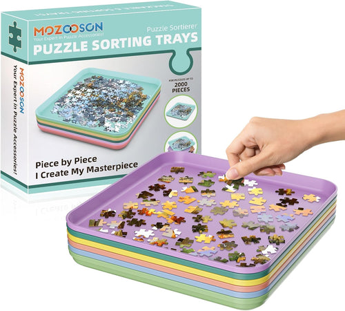 Puzzle Sorting Trays 6 Pack for Organising Jigsaw Puzzles 500/1000/2000 Pieces â Stackable