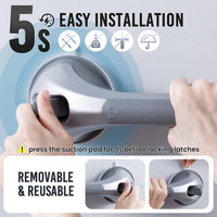 TAILI Suction Grab Rails for Bathroom, 43 CM Hand Rails for Elderly, MAX Hold 110 KG Shower Grab Bar for Elderly, Senior, Disabled, Strong Bathtub Shower Handles, No Drilling, Disability Aids, Silver