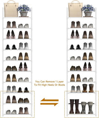 barsone Shoe Rack 10 Tier Tall Shoe Racks Storage,20-25 Pairs shoe storage Metal Shoe Shelf, Stackable Shoe Stand Organizer for Narrow Space Closet Entryway Hallway