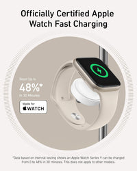 Anker 3-in-1 Wireless Charging Station, MagSafe Charger Compatible, Qi2 Certified 15W Wireless Stand, For iPhone 15/14 Series, AirPods Pro, Apple Watch Ultra (USB C Charger and Cable Included)