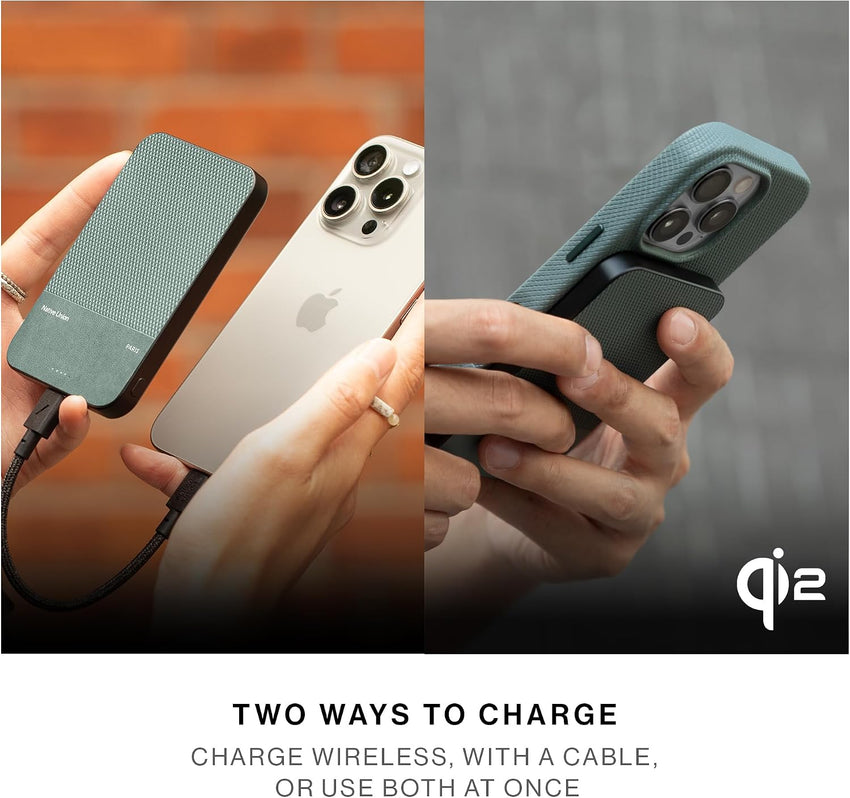 Native Union Power Bank, Magnetic, Qi2 MagSafe Compatible, 5000mAh Black
