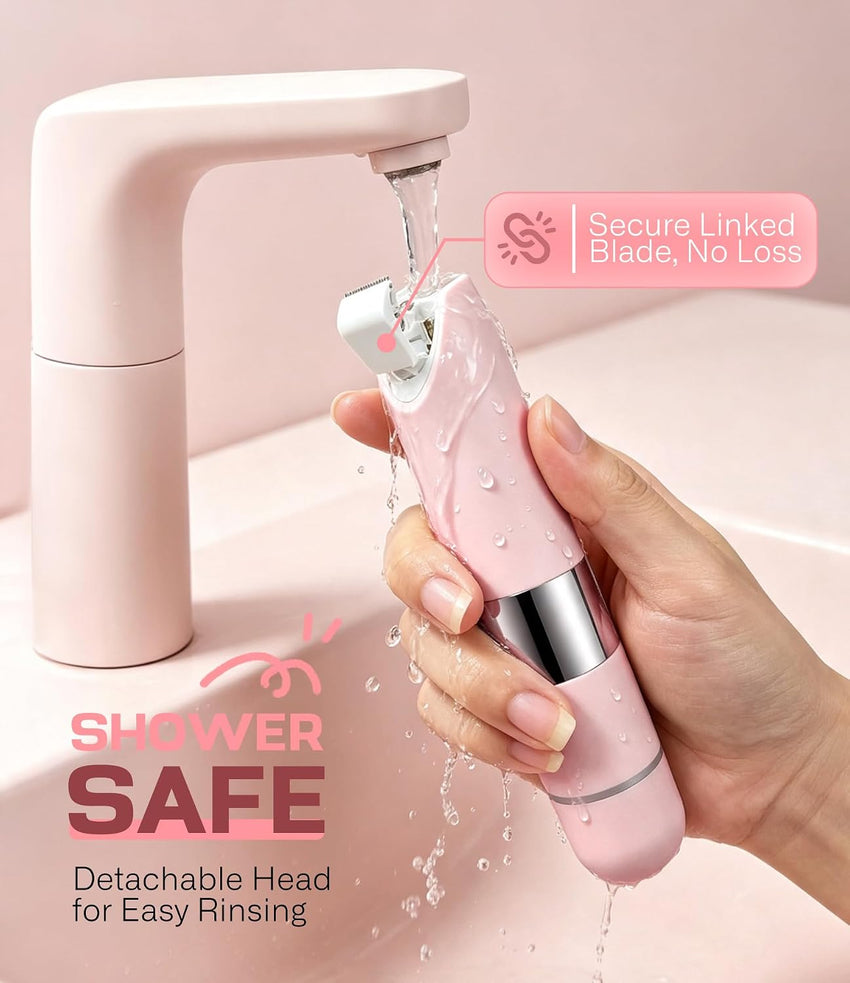 Bikini Trimmer 2-in-1 Dual-Head Electric Shaver USB-C Rechargeable Travel Lock