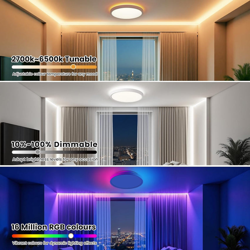 Smart RGB Ceiling Light LED 2700LM Alexa Compatible â 12 Inch