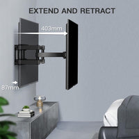 PERLESMITH TV Wall Bracket, Swivel Tilt TV Wall Mount for 26-65 Inch Flat & Curved TV up to 45kg, TV Bracket Max VESA 400x400mm