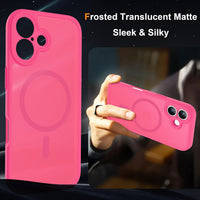 ORETECH Magnetic for iPhone 17 Case, 2 Pack Screen Protectors,Matt Hot Pink
