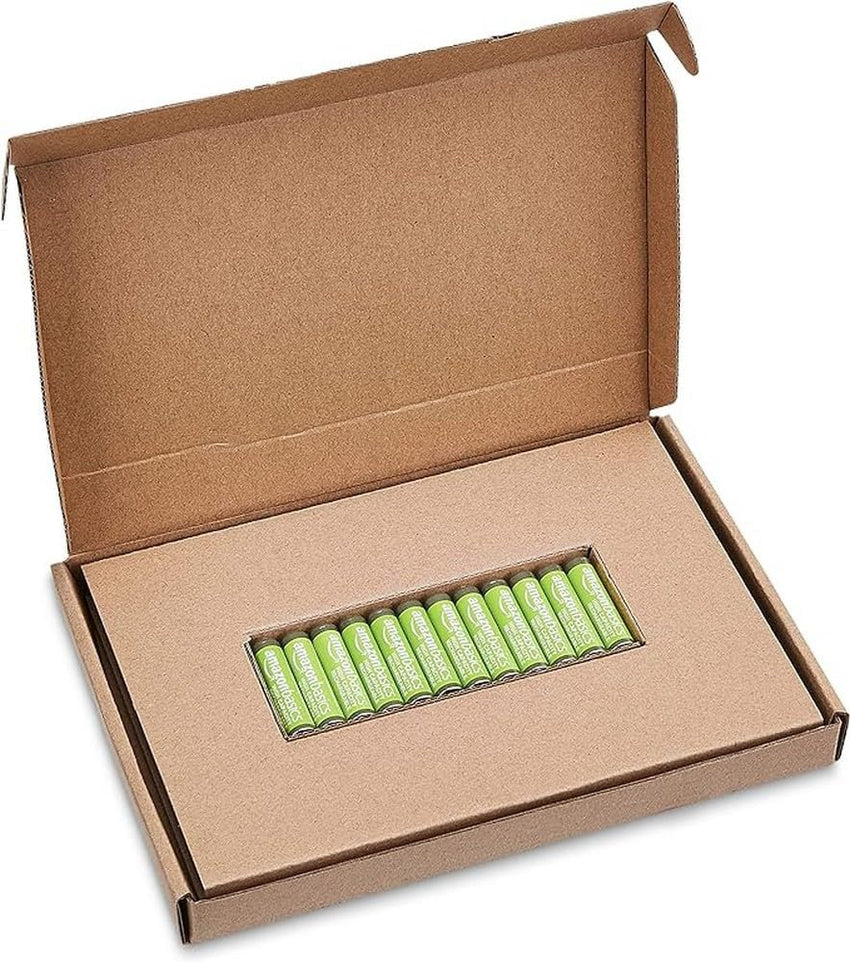 Amazon Basics 12-Pack Rechargeable AAA NiMH High-Capacity Batteries, 850 mAh, 1.2V, Recharge up to 500x Times, Pre-Charged