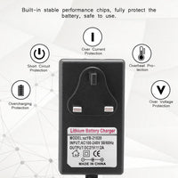 21V 2A AC/DC Power Supply Adapter, 100V-240V Lithium Battery Charger Converter 5.5 x 2.5mm Tip, Safe Drills Power Tools Battery Charger, Fast for Charging(UK) (2)