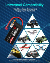 LiPo Battery 2200mAh 11.1V 50C SoftCase 3S for RC Vehicles (2 Pack) T-Plug