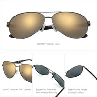 ZENOTTIC Pilot Polarised Sunglasses Mens Womens Carbon Fiber Metal Frame Mirrored UV400 Protection Unisex Classic Retro Style