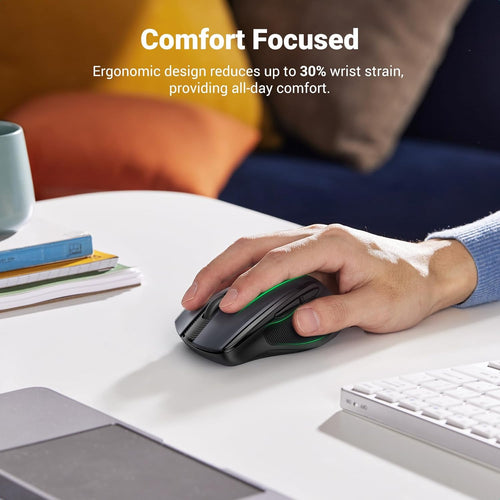UGREEN 2.4G Wireless Mouse for Laptop, 4000 DPI 5 Adjustable Levels Ergonomic USB Wireless Mouse Compatible with PC MacBook Chromebook, 18-Month Battery Life (Black)
