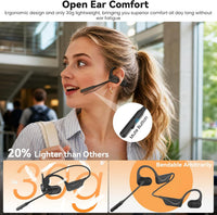 SANOTO Bone Conduction Headphones Bluetooth 5.3 Open Ear Headphones IPX7 Waterproof Sweatproof Bone Conduction Headphone Sports for Runners Bicycle Cycling Fitness