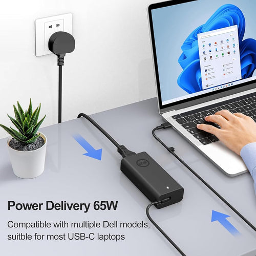 SCOVEE 65W USB C Power Adapter, Compatible Dell Laptop Charger for Dell Latitude 3440/5320/5420/5430/5440/5520/5530/5540/7330/7340XPS 13,ChromeBook 3100,2-in-1 Tablet,Type CAdapter Power Cord
