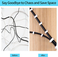 Cable Clips, 400 Pcs Strong Nails Durable White Round, 4 Size 4mm 6mm 8mm 10mm,Cable Holder Management Wire Tidy Clips