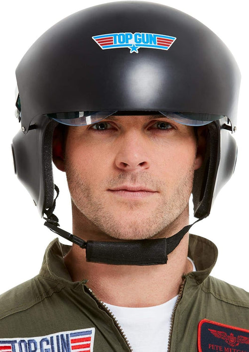 Top Gun Deluxe Helmet Adjustable Visor Chin Strap â Black