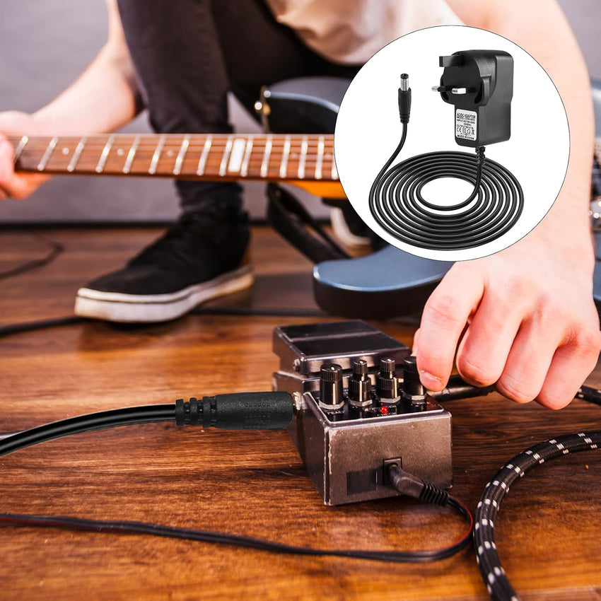 Guitar Pedal Power Supply 9V DC 1A Adapter for Effects Pedals â 1M Cable