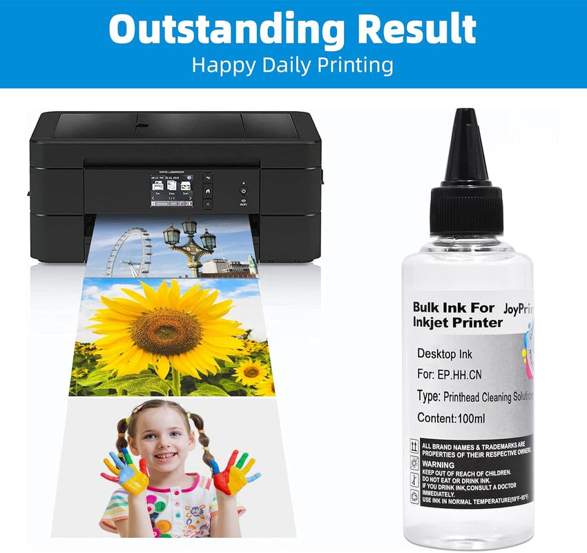 JoyPrinting Printhead Cleaner Kit for Inkjet Printers Printer Nozzle Cleaning Kit Compatible for All Print Head of Printers Epson/HP/Canon/Brother/Lexmark/Kodak/Samsung 100ml 10ml Premium Syringe 1PK