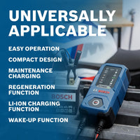 Bosch C40-Li Battery Charger 5A Trickle For 6/12V Lead-acid & LiFePO4 UK Plug