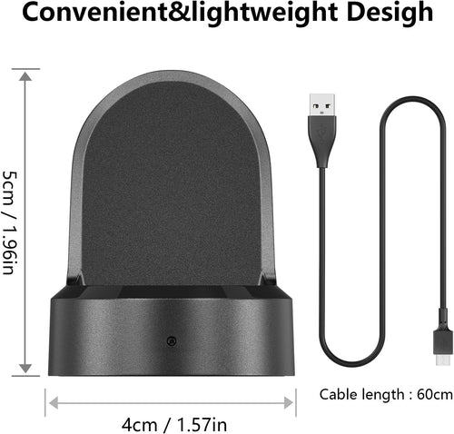 Charging Dock for Samsung Galaxy Watch 46mm 42mm, Upgraded Replacement Charger Cradle with USB Cable Black for Galaxy Watch SM-R800/R810/R815