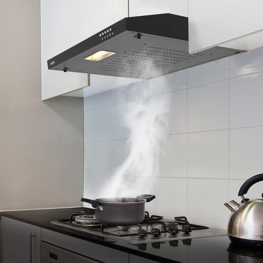 CIARRA CBCB6903 60cm Visor Cooker Hood Undercabinet Hoods Wall Mounted Kitchen Extractor Fan 600mm Top Vented Range Hood